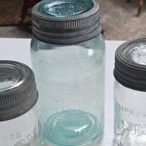 Vintage Canadian Blue 1 Quart Canning Jar